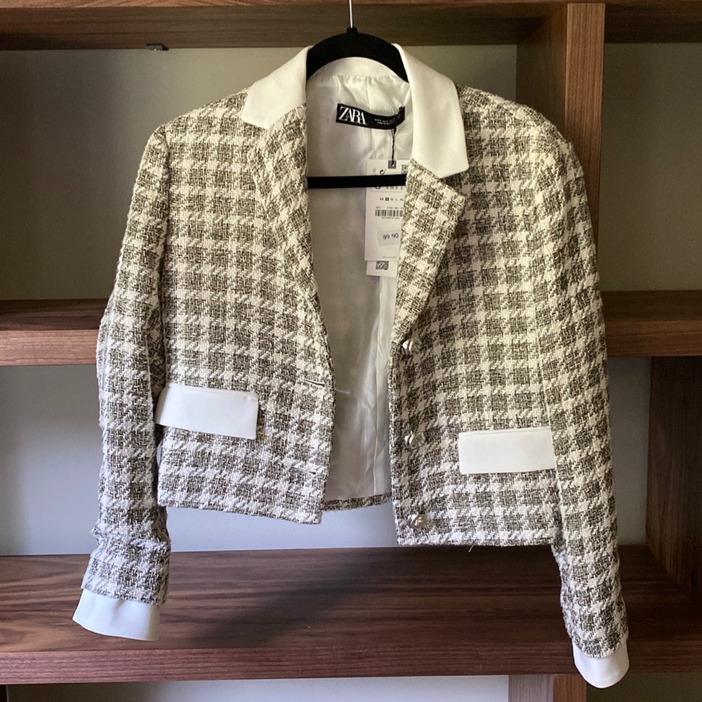 Zara Cropped Knit Blazer